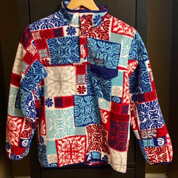 SOLD- Patagonia Synchilla Patchwork T Snap Pullover XS - Picture 2 of 6